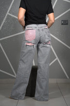 Jeans tasca rosa