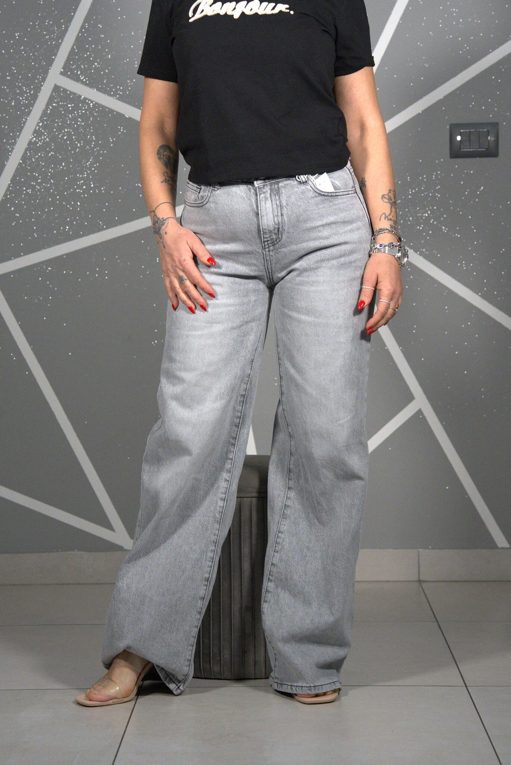 Jeans tasca rosa